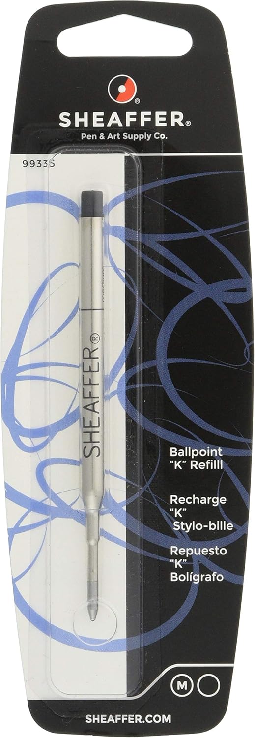 Sheaffer Ballpoint Refill K Style - Black Medium - Blister Card