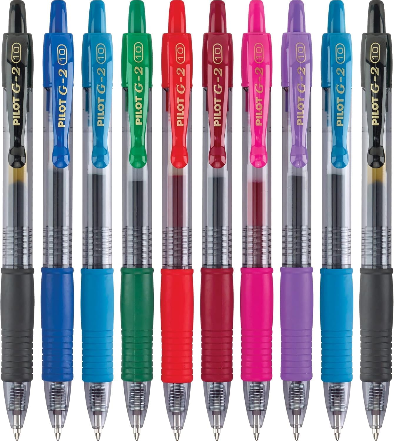 Pilot G2 Premium Retractable Gel-Ink Rolling Ball Pens, Bold Point (1.0mm), 1.0 Gel Pens, Assorted, 10-Pack - Ideal for School, Journaling, & Office Writing
