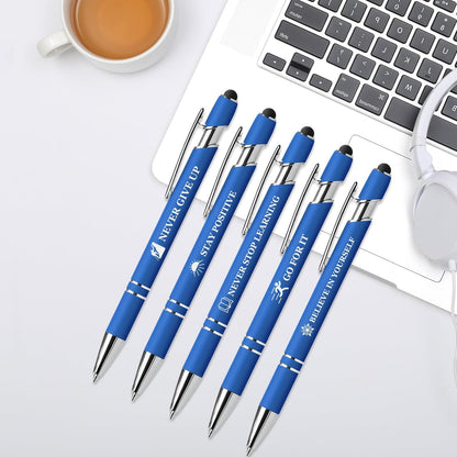 15 Pack Motivational Pen Set - Inspirational Quotes Retractable Ballpoint Pens for Office School Supplies, Encouragement Gifts for Women Men, Multicolor