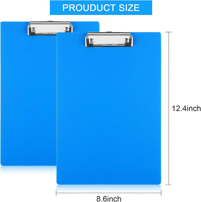 Chinco 22 Pieces Plastic Clipboards Multi Pack Hanging Low Clip Clipboards Letter Size Cute Portable Clip Board for Teacher Classroom Office Supplies(Blue Style)