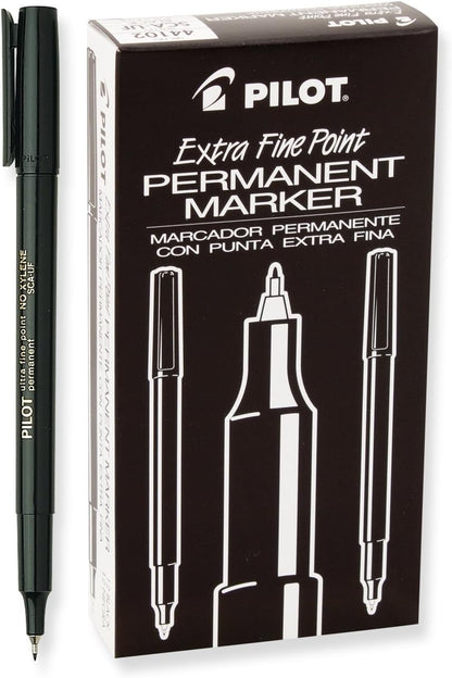 PILOT Extra Fine Point Permanent Markers, Blue Ink, 12-Pack (44103)