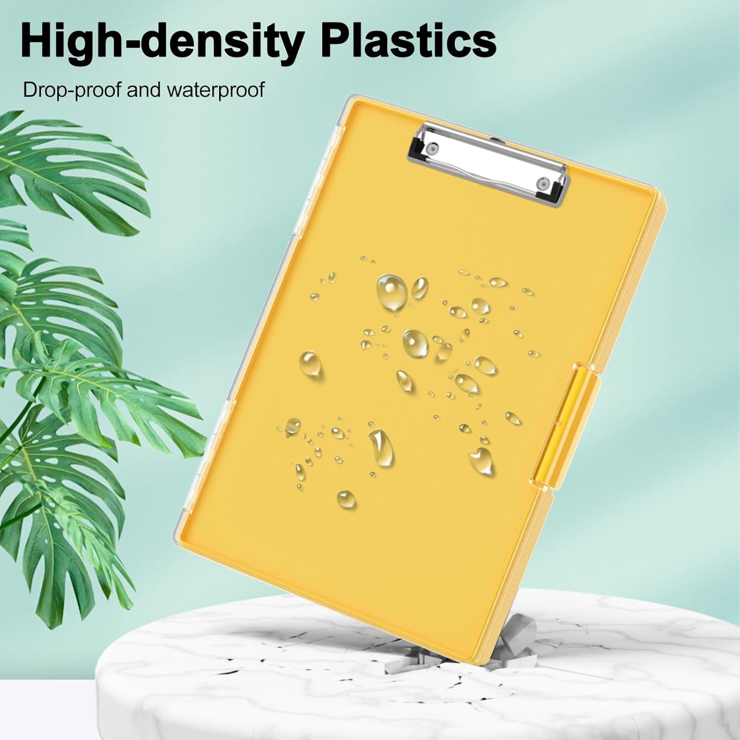 Piasoenc Clipboard with Storage, 8.5 x 11 Clip Boards with 2 Storage Case and A4 Paper Folder, Clear Dry Erase Top Panel, Heavy Duty Plastic, Folio & Side Opening, for Nurses, Teachers, Lawers,Black