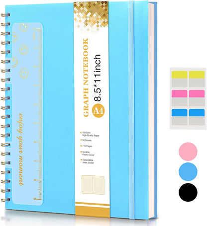 Spiral Notebook Journal 8.5” x 11”, A4 Large Pink Notebooks for Women Men, College Ruled Lined Journal, 100 GSM Paper, Plastic Hardcover Spiral Bound Journals for Work School Note Taking Business