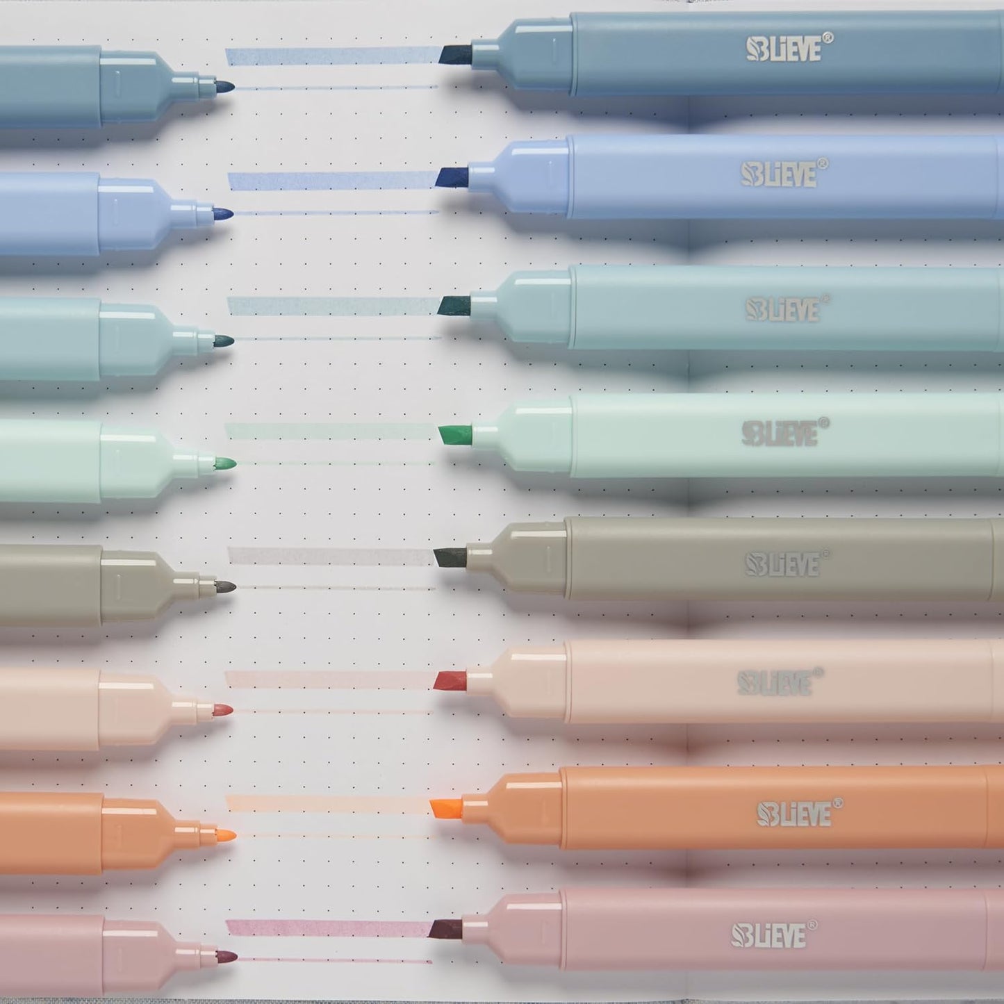 BLIEVE Aesthetic Cute Highlighters No Bleed Through, Dual Tip 8 Pack, Pastel Colors For Bible & Journaling