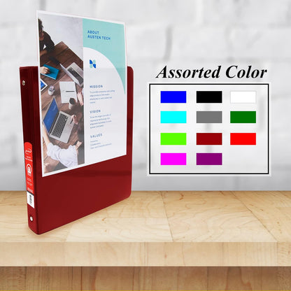 BAZIC Products 3 Ring Binder - Burgundy, Economy View Binder with Clear Overlay Cover and Round Rings, Organizer for School Office Home Use, 1.5-inch Capacity Holds 280 Sheets Paper, 1-Pack