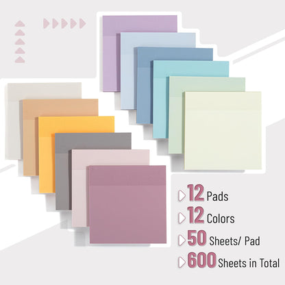 Mr. Pen- Transparent Sticky Notes, 3" x 3", 12 Pads, 600 Sheets, See Through Self-Adhesive Notes for Bible Journaling and Studying, Water-Resistant, Easy to Peel, Clean Removal