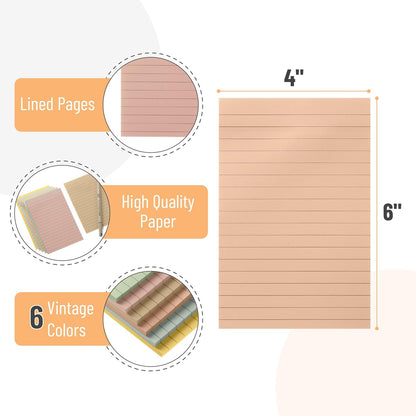 Mr. Pen- Lined Sticky Notes, 3" x 3", 12 Pads, 60 Sheets/Pad, Morandi Color, Bulk Sticky Notes with Lines, Ruled Post Stickies, Memo Pads, Self-Stick Note Pad for Office, School, Home, Study