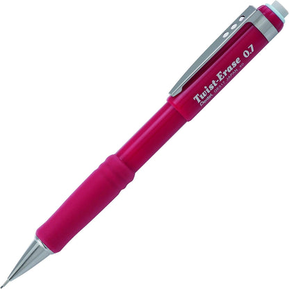 Pentel Twist-Erase III Mechanical Pencil, (0.7mm), Black Barrel, 12 Pack (QE517A)