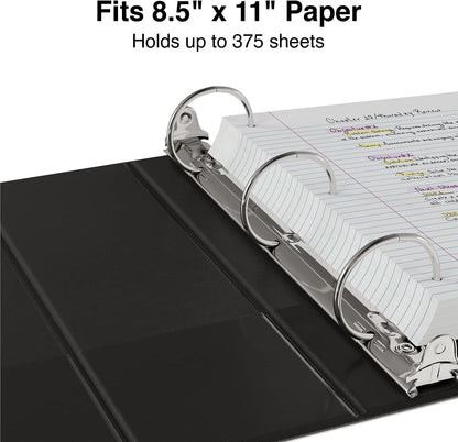 Staples Economy 1-Inch Round Ring Binder, Holds Up to 175 Sheets Each, 12-Pack, White, Lightweight Binders for School & Office