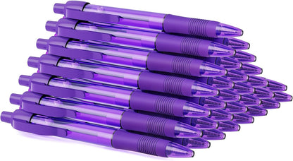 deegtran Pens Bulk, 30 Pack No Bleed Black Ink Click Pens with Soft Grip, Wholesale Retractable Ballpoint Pens for Office School, Medium Point Smooth 1.0MM