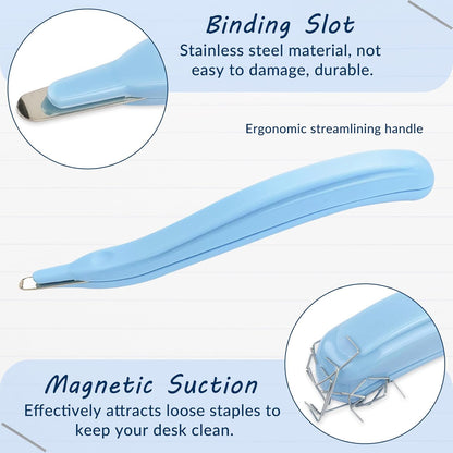 Professional Staple Remover Tool, Magnetic Tip Design Facilitates Collection of Staples, Staple Remover Stick for Home, School, and Office, Purple