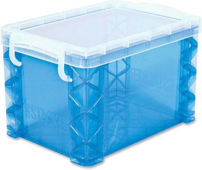 Advantus 40307 Super Stacker Storage Boxes, Hold 400 3 x 5 Cards, Plastic, Clear