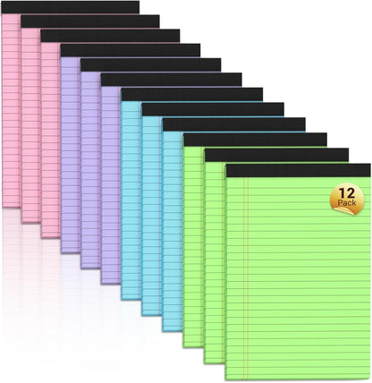 Legal Pads 8.5 x 14 Note Pads, 6 Pack Writing Pads Wide Ruled Notepads, Micro Perforated Notepad, Double-Side Printed Lined Paper Pads 30 Sheets per Notepad, White Legal Pads for Home, Office, School