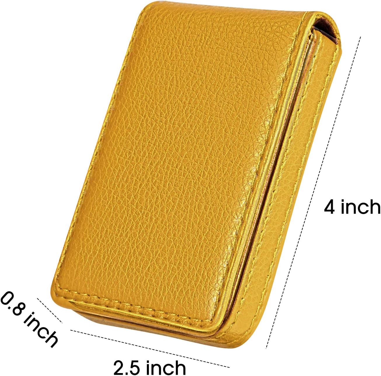 Outus 2 Pieces Business Card Holder, PU Leather Business Card Case Pocket Wallet with Magnetic Shut for Valentines Gift Men Women(Black and Coffee,Classic)