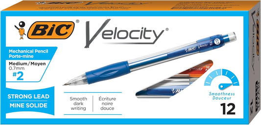 BIC Xtra Comfort Mechanical Pencils with Erasers, Medium Point (0.7mm), 12-Count Pack, Bulk Mechanical Pencils for School or Office Supplies