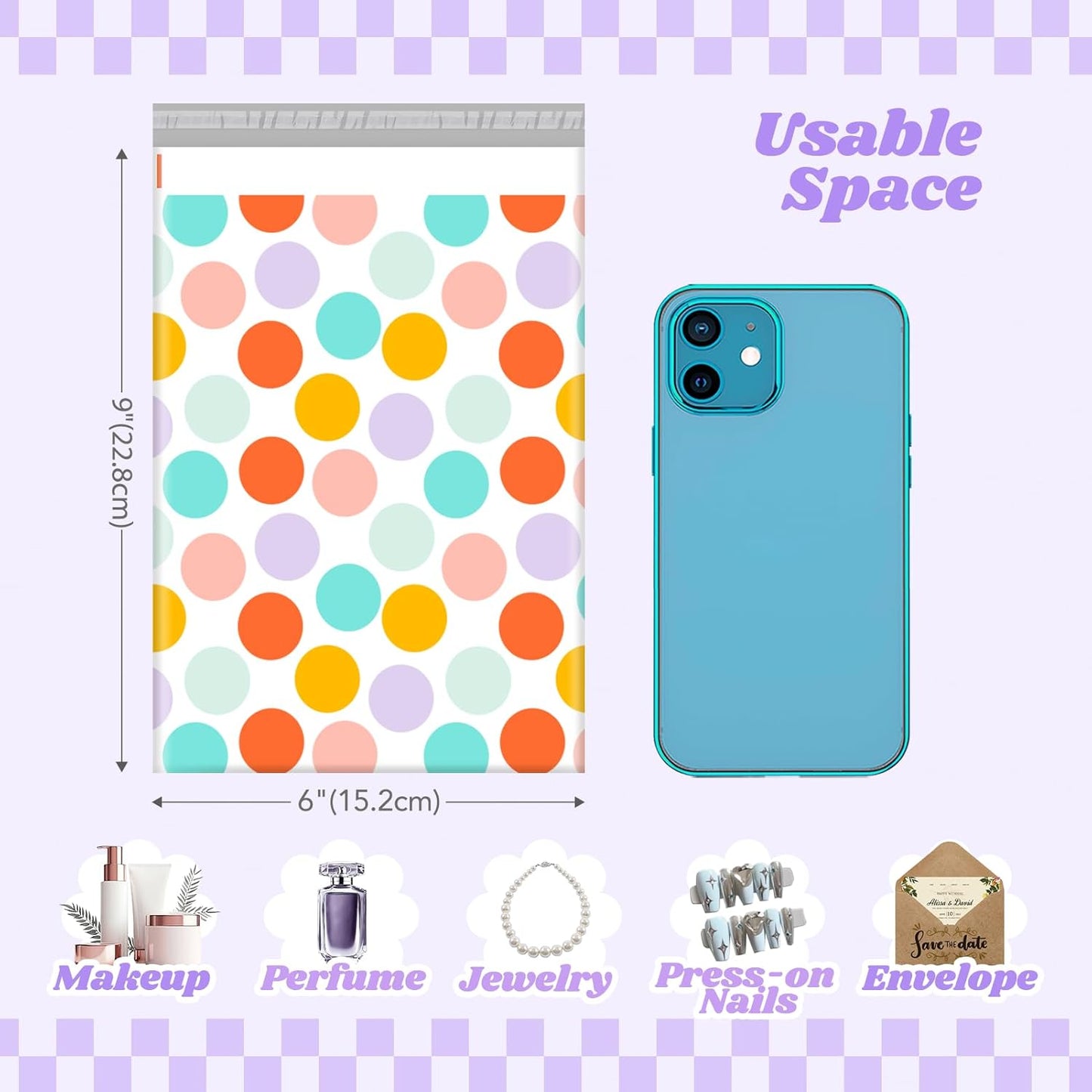 Metronic Cute Poly Mailers 10x13" 50pc Small Shipping Bags, Strong Adhesive Mailers Poly Bags for Business, Waterproof Mailing Envelopes for Packing Shipping Clothes Gifts, Gradient BluePink