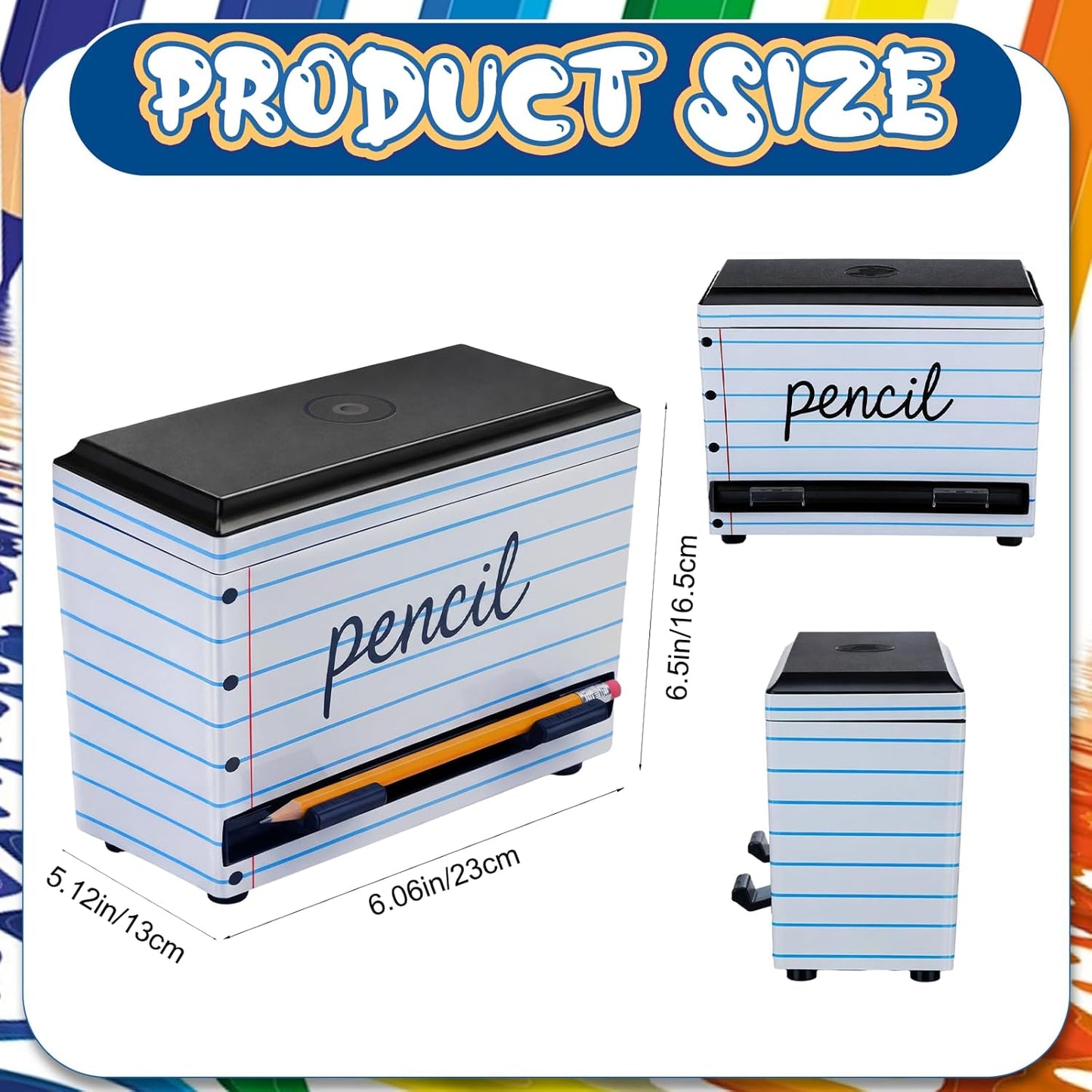 Briwooody Composition Pencil Dispenser for Classroom Back to School Teacher Must Have Black White Composition Notebook Classroom Decor Pencil Dispenser with Lid Teacher Gift for Pre K to Middle School