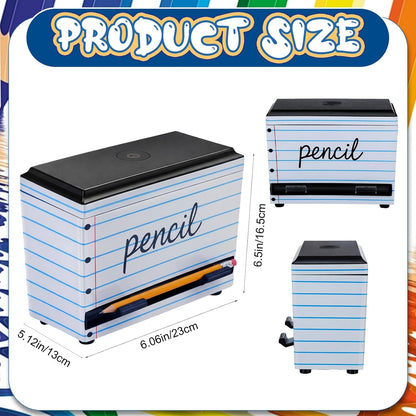 Briwooody Composition Pencil Dispenser for Classroom Back to School Teacher Must Have Black White Composition Notebook Classroom Decor Pencil Dispenser with Lid Teacher Gift for Pre K to Middle School