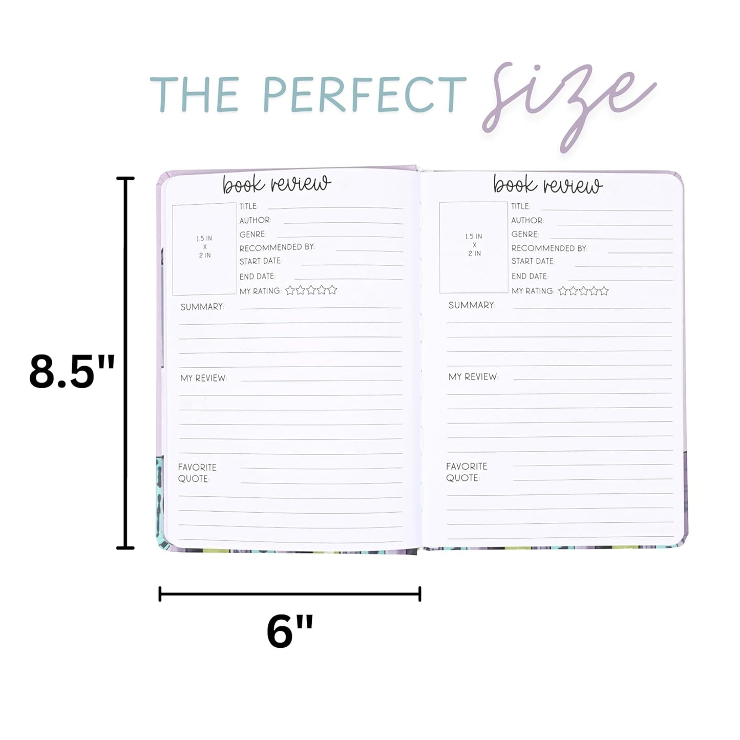 kellofaplan Reading Journal Book Review Notebook, A5 Size, Book Bound, 124 Premium Sheets, 80lb Paper, Personal Reading Tracker with Space for Titles, Ratings, Quotes, Reflections