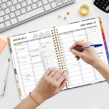 SUNEE 2026-2027 Appointment Book, Quarter-Hourly, Weekly & Monthly - from July 2026 to June 2027, 8.5"x11" Academic Planner, Flexible Cover, Note Pages, Bookmark, Spiral Binding, Black