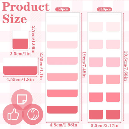 300 Pcs Pink Sticky Index Note Book Tabs, Writable Self-Adhesive Page Tabs, Practical Book Flags for Page Marking, File Classification, Daily Reading Sorting Needs, Essential Study Accessories