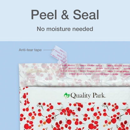 Quality Park Bubble Mailers, 8.5 x 11 Shipping Envelopes, Water Resistant White Poly Padded Envelopes, Redi-Strip Peel Off Closure, 25/Box (QUA85859)