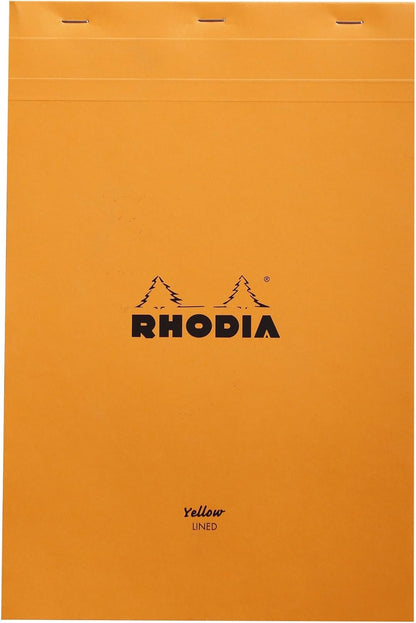 Rhodia Yellow Page Notepad, No19 A4+, Lined - Orange (19660C)