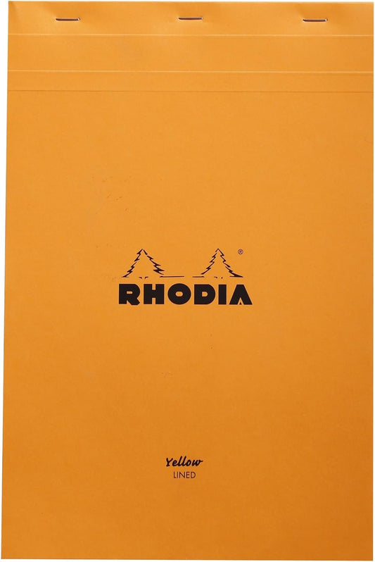 Rhodia Yellow Page Notepad, No19 A4+, Lined - Orange (19660C)