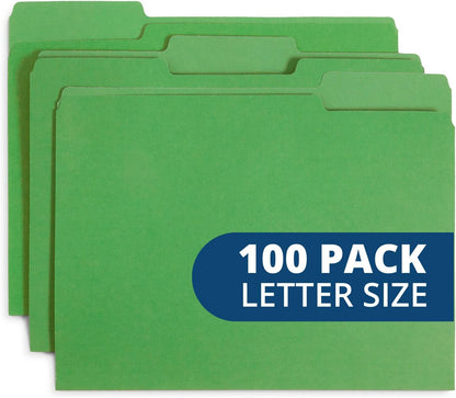 File Folder, 1/3 Cut Tab, Letter Size, Yellow, Great for Organizing and Easy File Storage, 100 Per Box