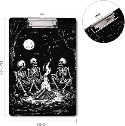 WAVEYU Fashion Cute Clipboard, Decorative Office Hardboard Wood Nursing Clip Board for Standard A4 Letter Size for Students, Women, Men, 12.5"x 9", Black+White02