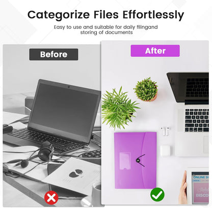 13 Pocket Expanding File Folder Accordian File Organizer, A4 Letter Size Paper Document Receipt Holder for School Office Supplies, Black