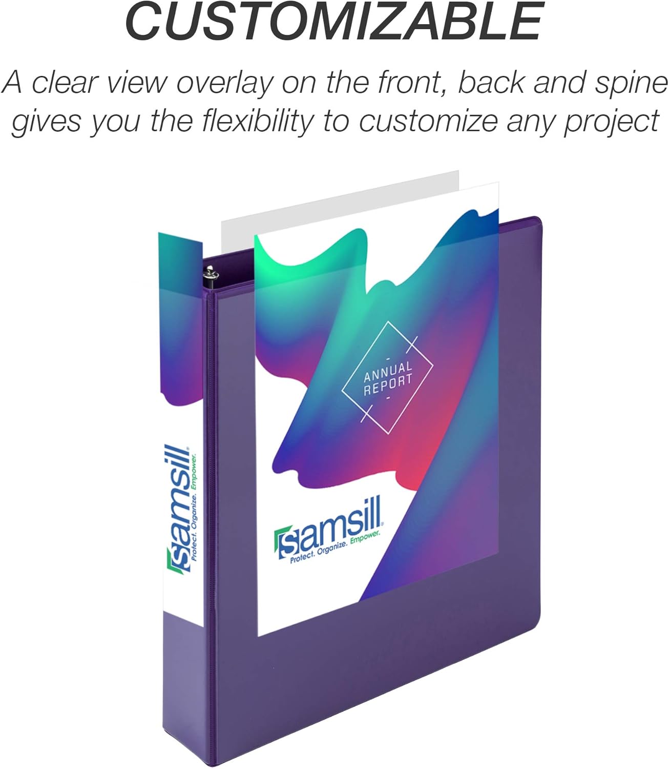 Samsill 1.5 Inch 3 Ring Binders, Economy Round Ring, Clear View Cover, 325 Sheet Capacity - for School, Home, Office - White, 4 Pack