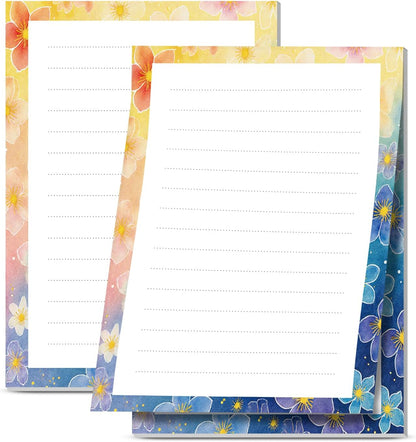 2 Pack Sticky Notes 4x6 in, Funny Large Notepads with Lines, Cute Self-Stick Memo Note Pads for Office, Home, Meeting Luxury Boho Flowers