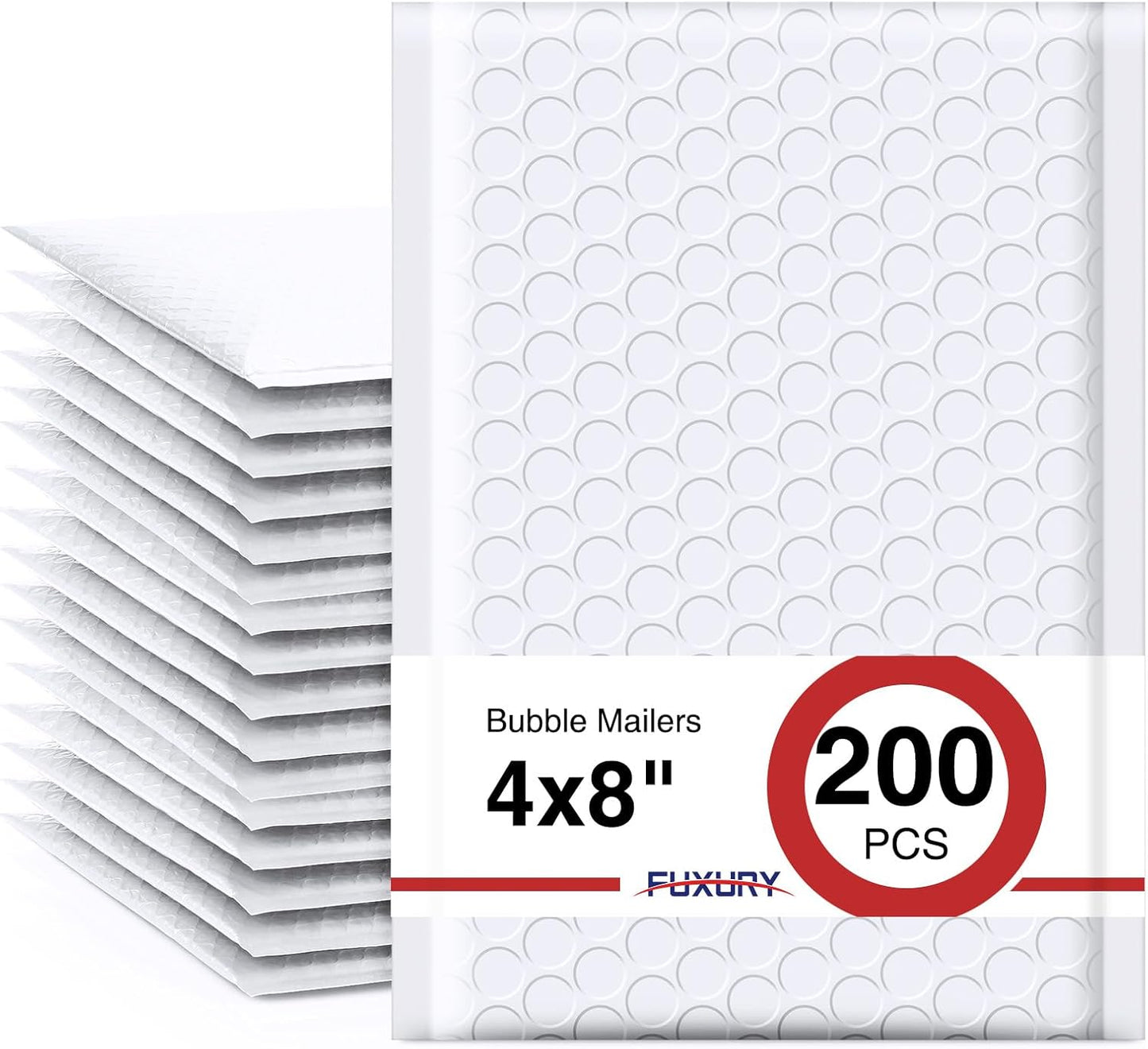 Fuxury Black Bubble Mailers 4x8" 200 Pack Waterproof Padded Envelopes Self Seal Bubble Envelopes Usable Size 4x7" Padded Mailers for Small Business Shipping Envelope Mailers