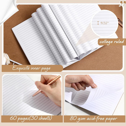 Harloon A5 Composition Notebook Journals 8 x 5.75 in College Ruled Kraft Notebooks with Rainbow Spines Small Lined Composition Book for Office Home(Bright Color,24 Pcs)