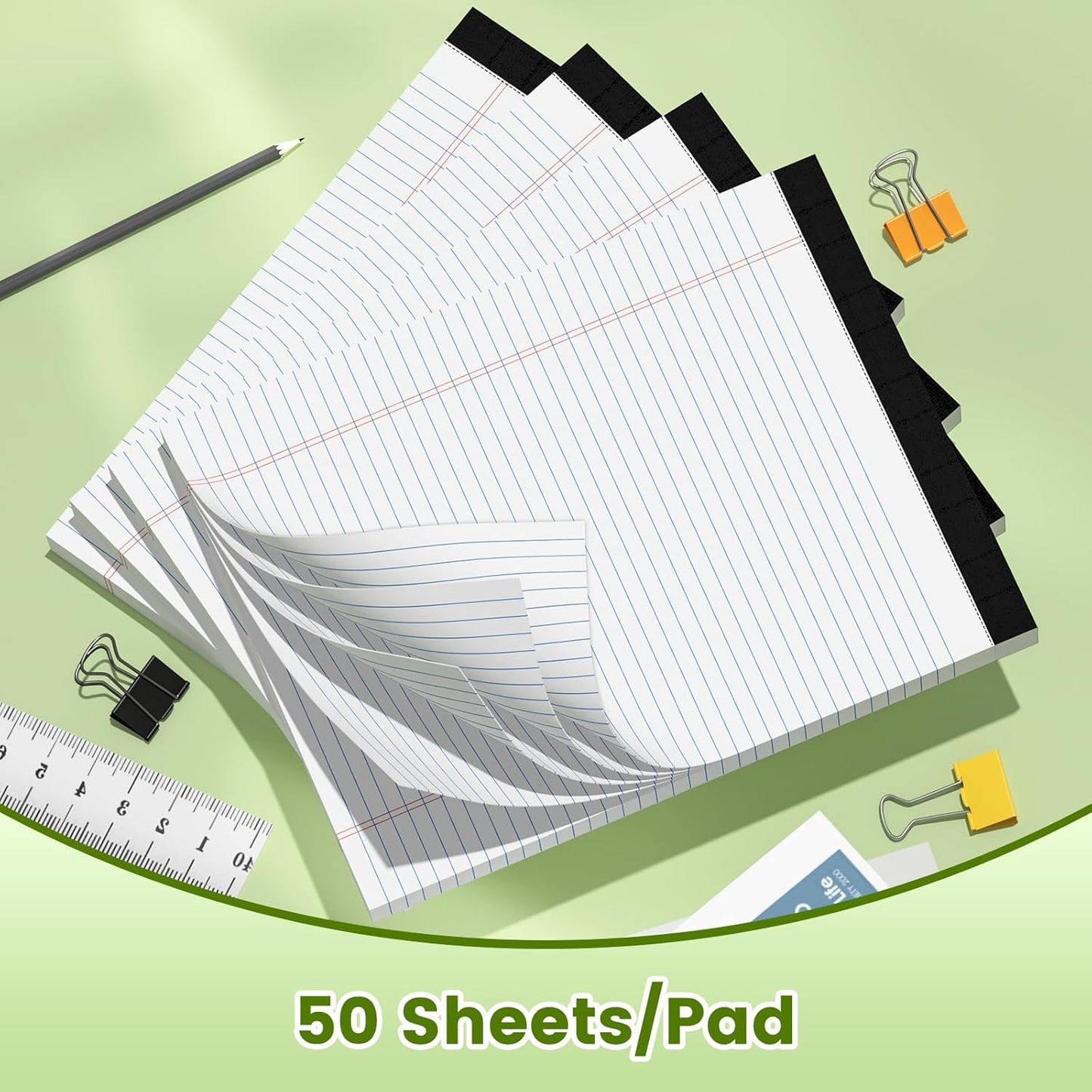12pcs 5x8 Inch Yellow Note Pads Legal Pads, College Ruled Writing Legal Pads, 360 Sheets Total, Notepad for Students, Office & Home | Bulk Supply for Notes, Lists & Planning | Premium Quality Paper