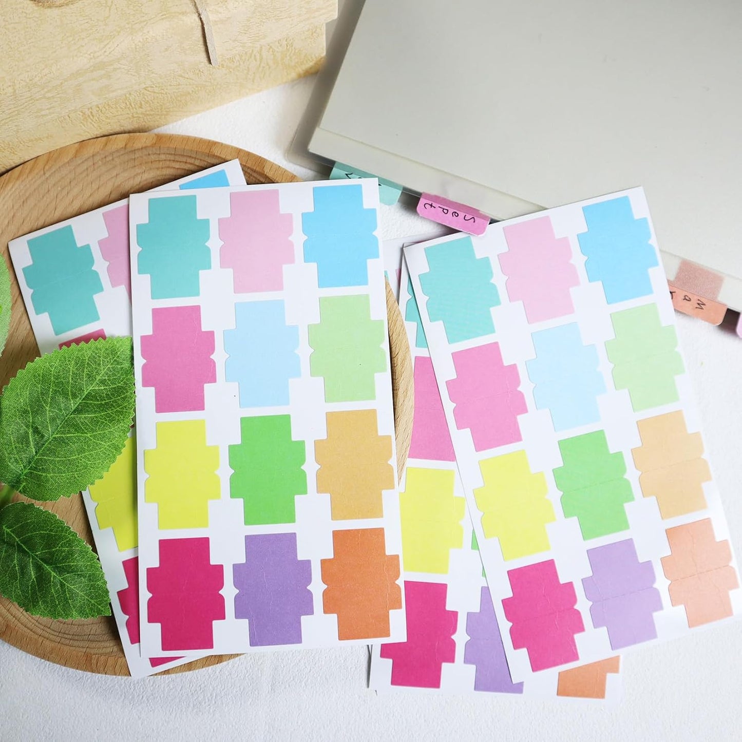 120 Pieces Sticky Blank Monthly Index Tabs Double-Sided Page Markers, Self-Adhesive & Writable Notes Flags for Labeling/Marking/Planing - Multi