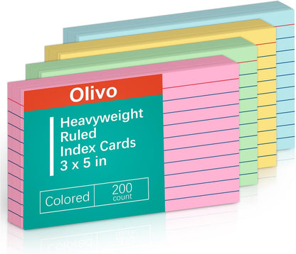 Blank Index Cards 3x5 Unlined Unruled Flash Note Cards 3" x 5", White, 100 Count, 200 GSM Heavy Weight