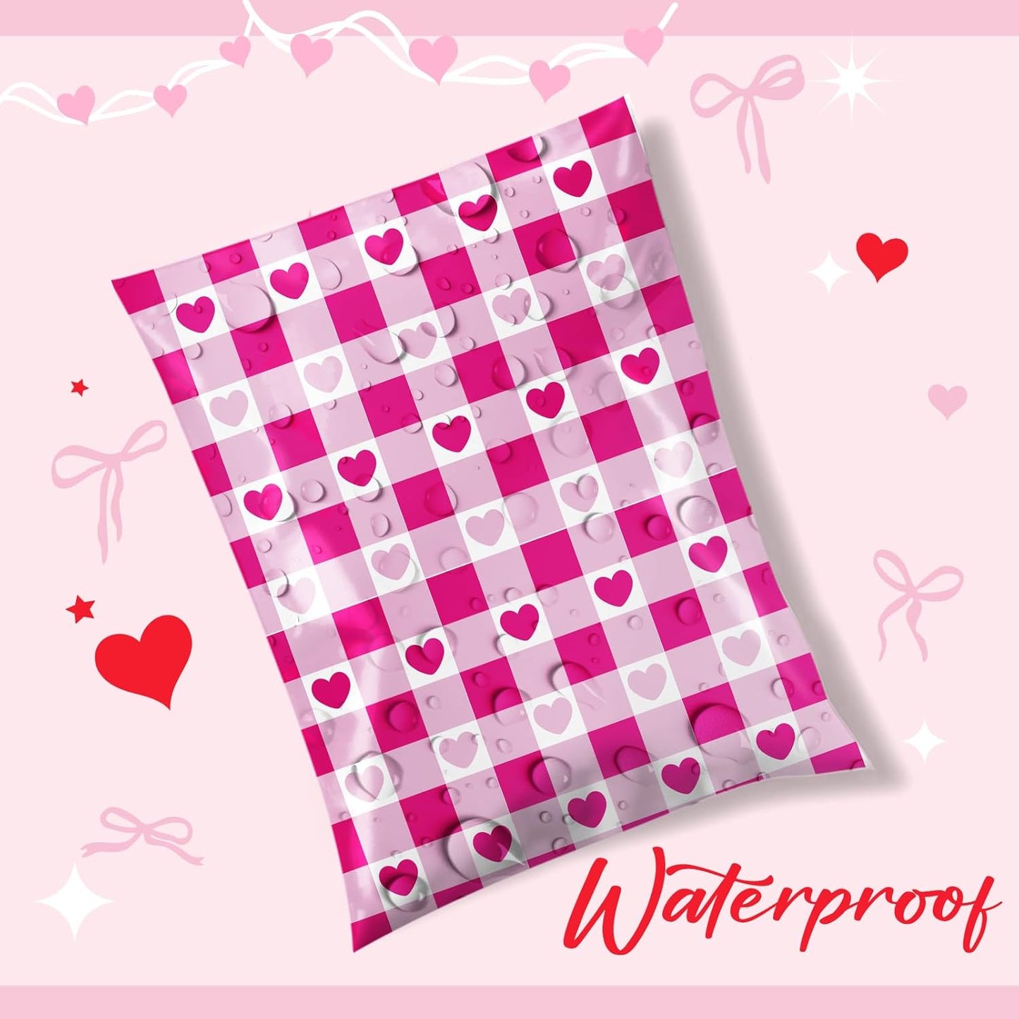 Metronic Cute Poly Mailers 10x13" 50pc Small Shipping Bags, Strong Adhesive Mailers Poly Bags for Business, Waterproof Mailing Envelopes for Packing Shipping Clothes Gifts, Gradient BluePink