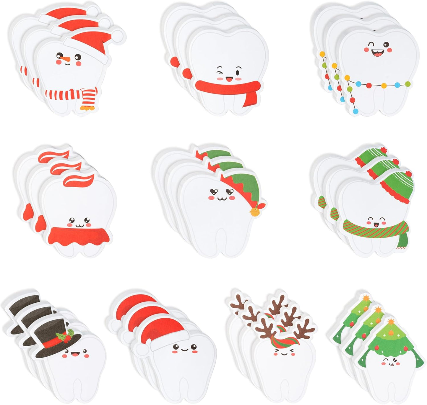 CJiangpo 30Pcs Marshmallow Sticky Notes Pads, 600 Sheets Cute Self Stick Notepad Memo Pads Funny Cartoon Page Marker Classroom Rewards Camping Themed Gift