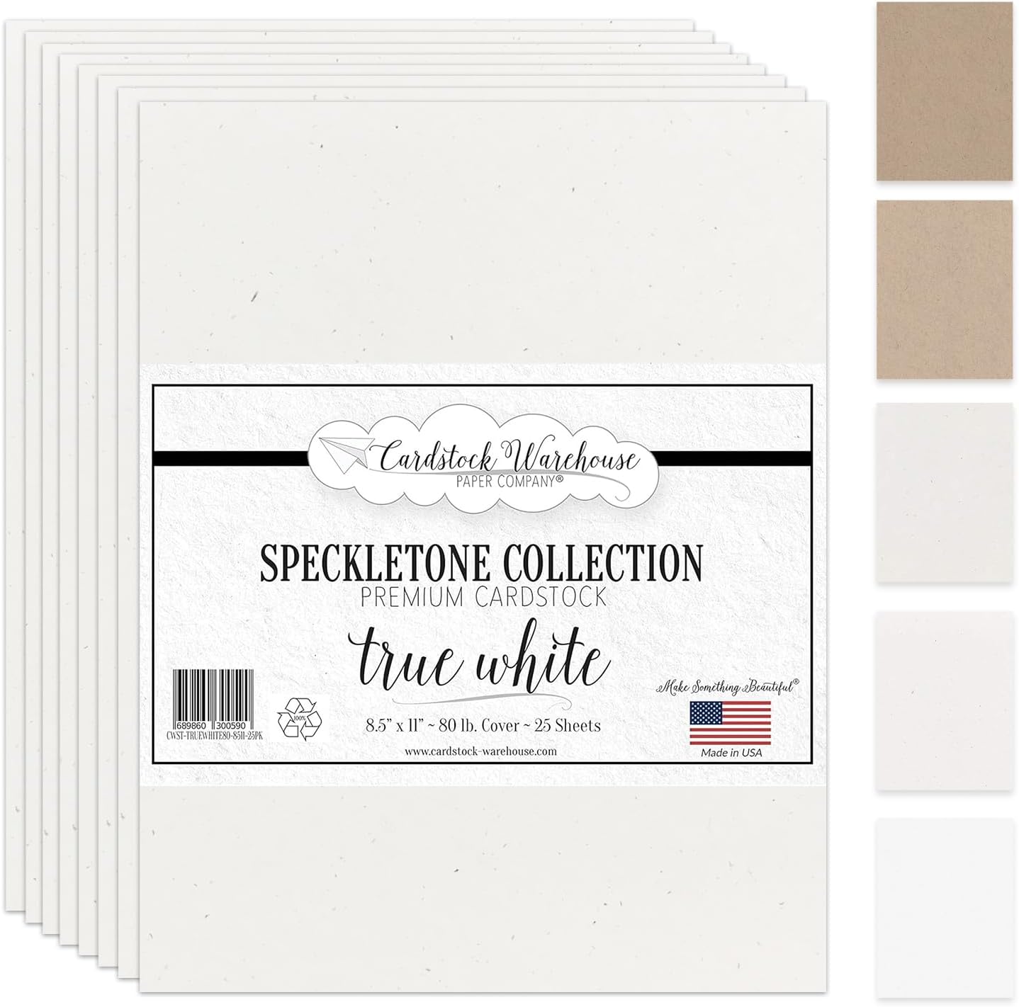 Cardstock Warehouse Speckletone Oatmeal Light Brown Card Stock Paper – 25 Sheets, 8.5 x 11", 80 lb/215 gsm – 100% Recycled, Premium Matte Finish for Cardmaking, Printing, Crafts & DIY Projects