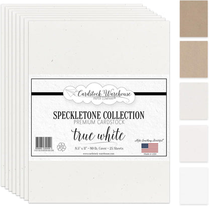 Cardstock Warehouse Speckletone Oatmeal Light Brown Card Stock Paper – 25 Sheets, 8.5 x 11", 80 lb/215 gsm – 100% Recycled, Premium Matte Finish for Cardmaking, Printing, Crafts & DIY Projects
