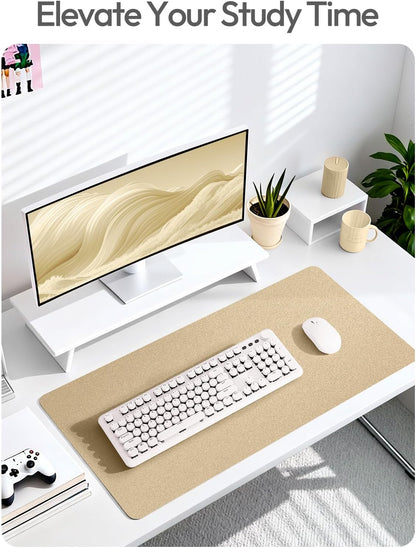 YSAGi Leather Office Desk Pad Protector, Large Mouse Pad, Non-Slip, PU Leather, Laptop Desk Blotter, Waterproof Writing Pad for Office and Home, Black, 23.6" x 13.8" - Colors B