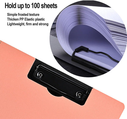 Clipboard Folder, A4 Foldable Clipboards, Office Clipboard Folder with Double Clips Metal Clip, 360 Degree Foldable Storage Clipboards for Office, School or Medical Field, Blue