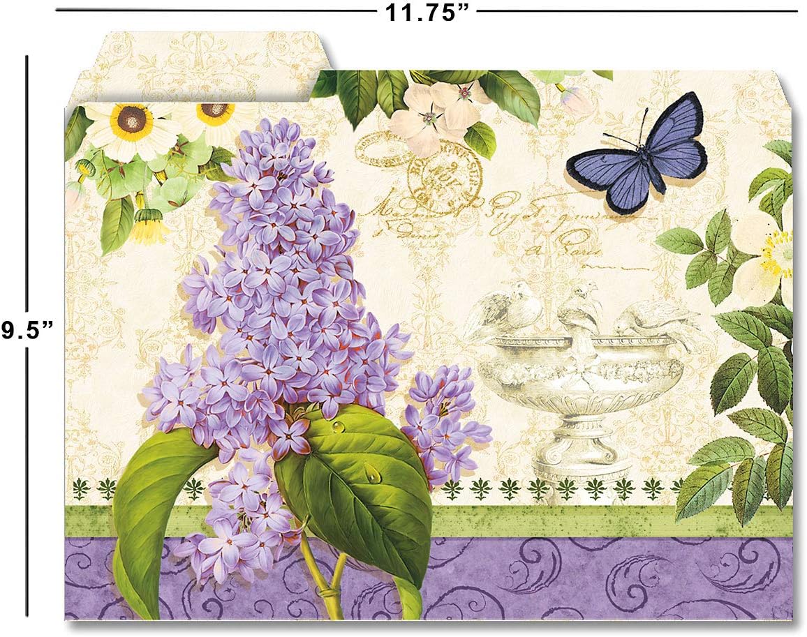Current Floral Fun File Folders Value Pack - Bulk Set of 24, 6 Pretty Decorative Designs, 1/3 Cut Tabs, Heavy-Duty Paper Stock, Office Supplies for Home & Work, 9-½” x 11-¾” Letter Size