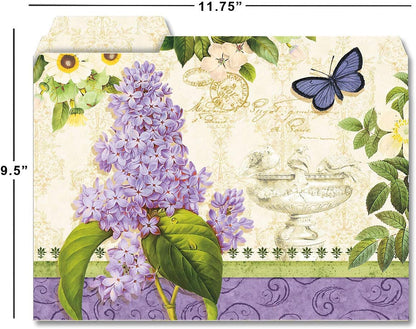 Current Floral Fun File Folders Value Pack - Bulk Set of 24, 6 Pretty Decorative Designs, 1/3 Cut Tabs, Heavy-Duty Paper Stock, Office Supplies for Home & Work, 9-½” x 11-¾” Letter Size