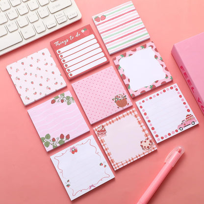 9 Pads Wildflower Sticky Notes 3x3 Inch Cute Self Stick Notepads Notes Adhesive Memo Pad Office Decor Gifts for Students School Teacher Meeting Office Supplies
