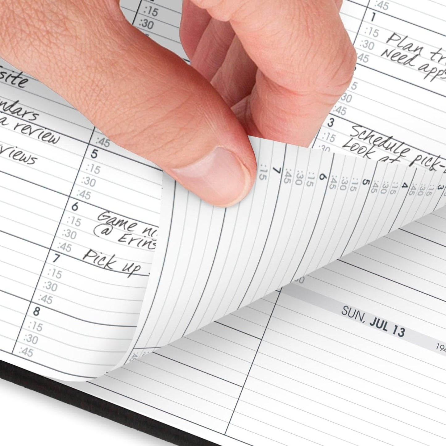 AT-A-GLANCE Planner 2026-2027 Weekly Academic 14-Month July-August, Quarter-Hourly Appointment Book, 8-1/4" x 11", Black (7095705)
