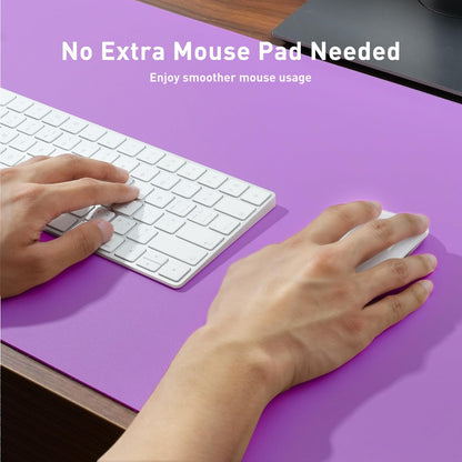 Aothia Leather Desk Pad Protector, Mouse Pad, Office Desk Mat, Non-Slip PU Leather Desk Blotter, Laptop Desk Pad, Waterproof Desk Writing Pad for Office and Home (Black,36" x 17") - Colors A