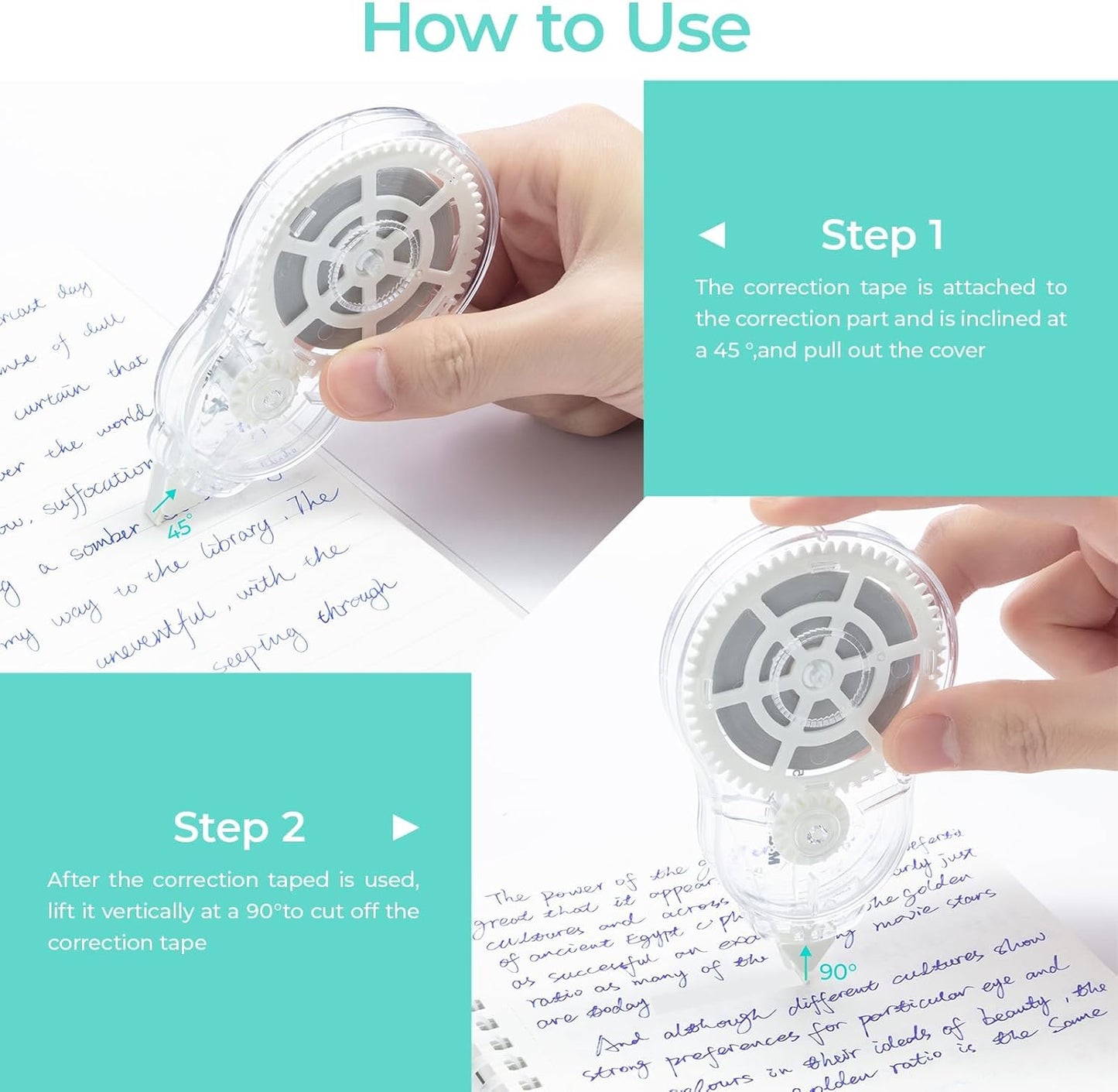 M&G White Correction Tape, Easy to use applicator for Instant Corrections, 39.37 Ft/Pack,for Office (6 Pack, 12M/472"x 0.2")